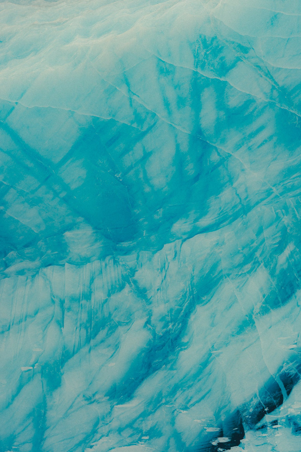 Close-up of textured glacier surface